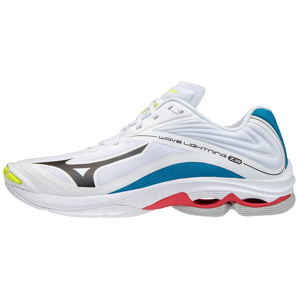 Mens Mizuno Wave Lightning Z6 Volleyball Shoes White/Black/Blue Philippines (MXNHTU981)